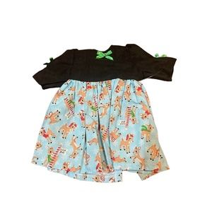 American Girl - Bitty Baby - Christmas Rudolph Dress - Doll Dress